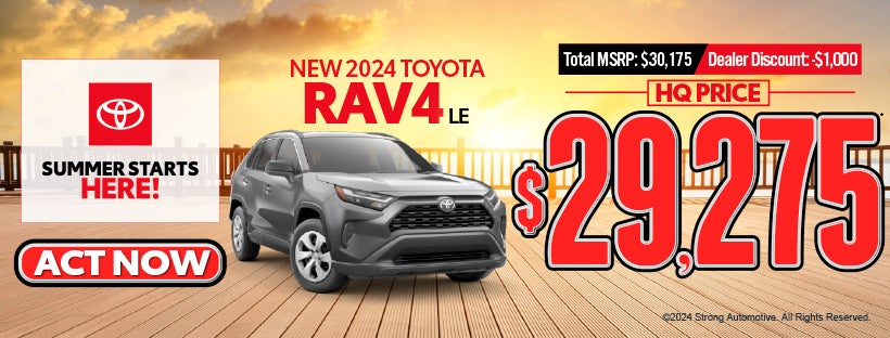 New 2024 Toyota Rav4 LE HQ Price: $29,275*