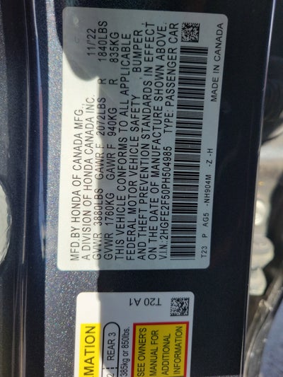 2023 Honda Civic Sedan Sport