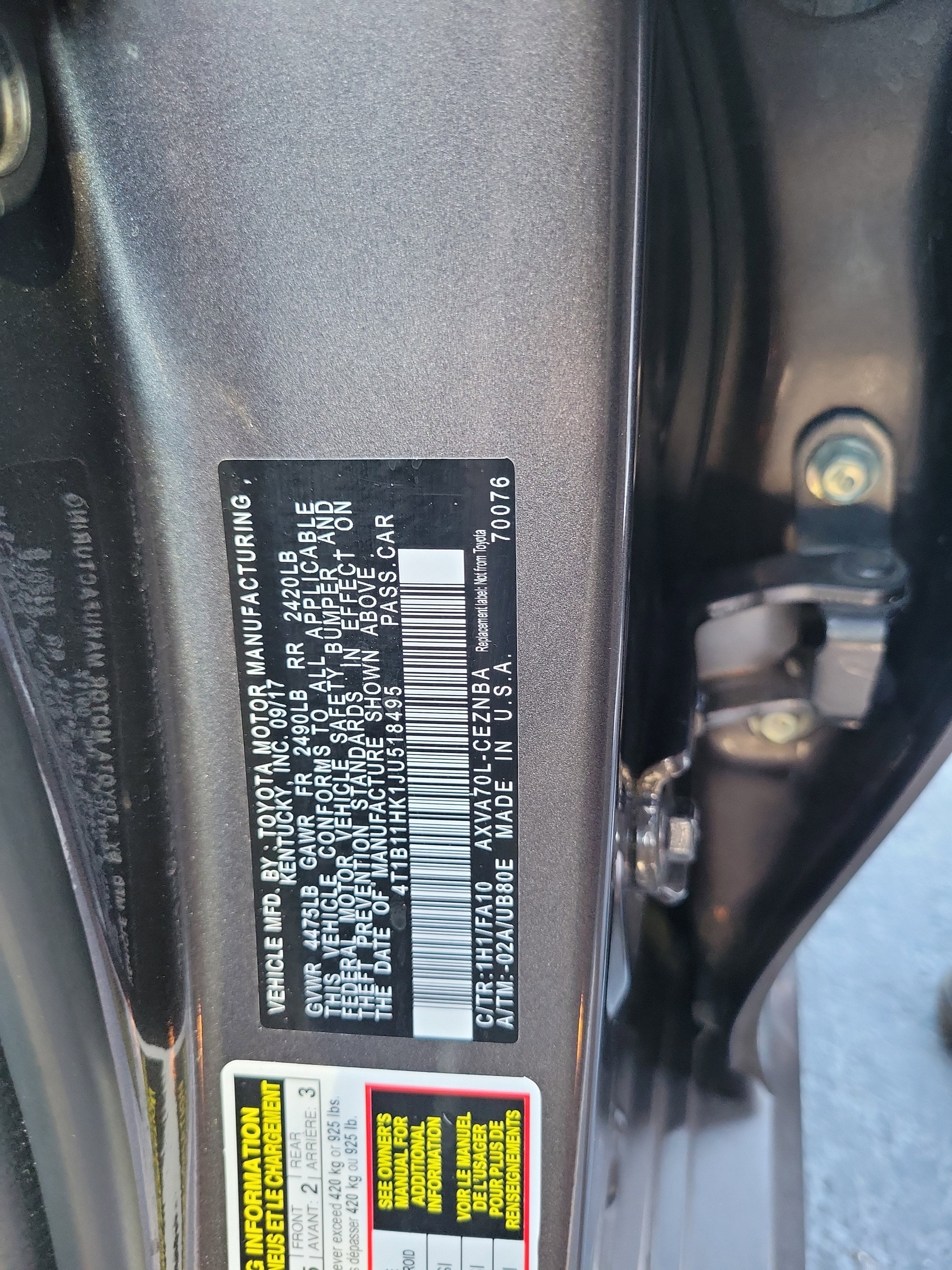 2018 Toyota Camry SE