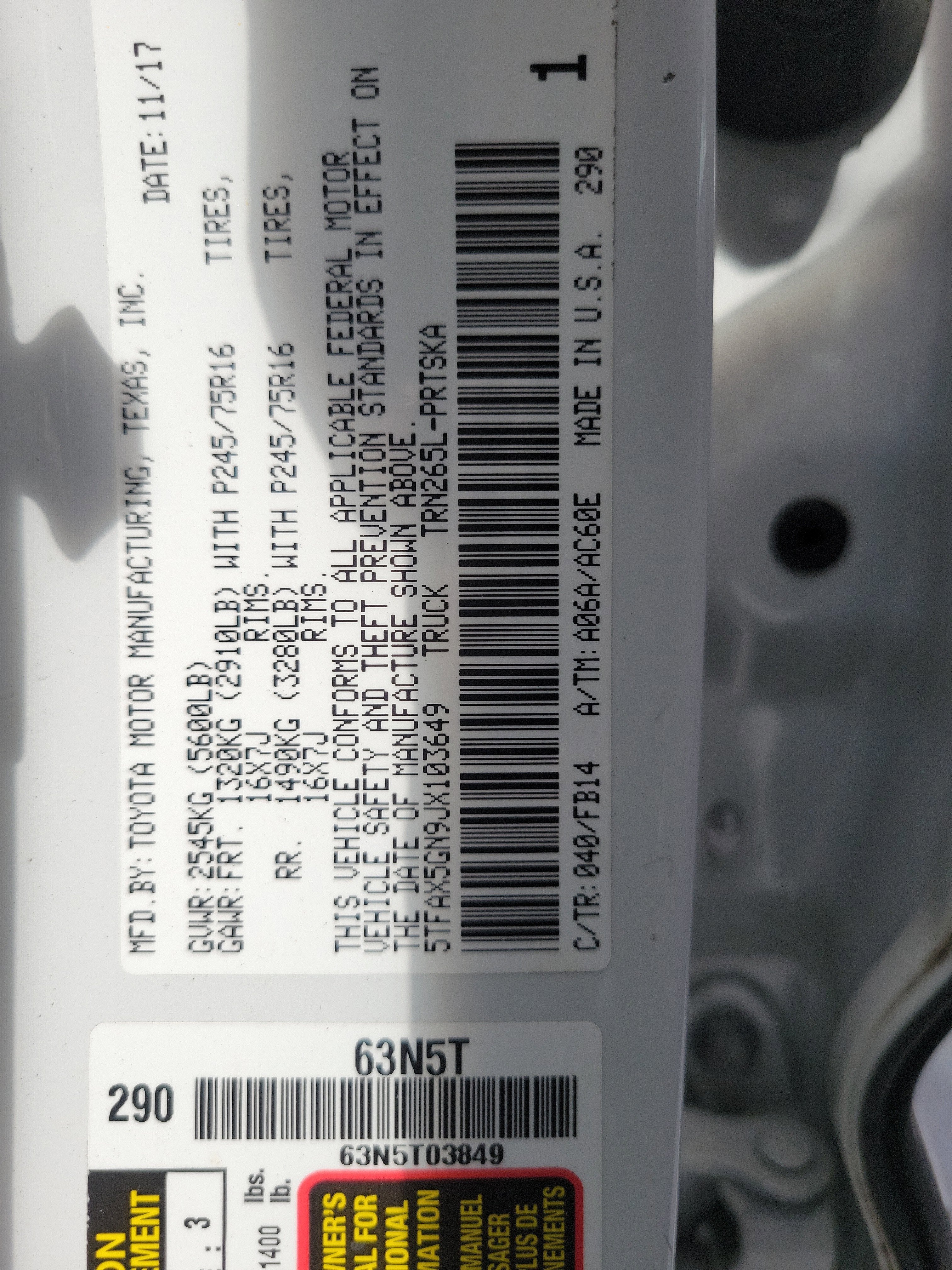 2018 Toyota Tacoma SR