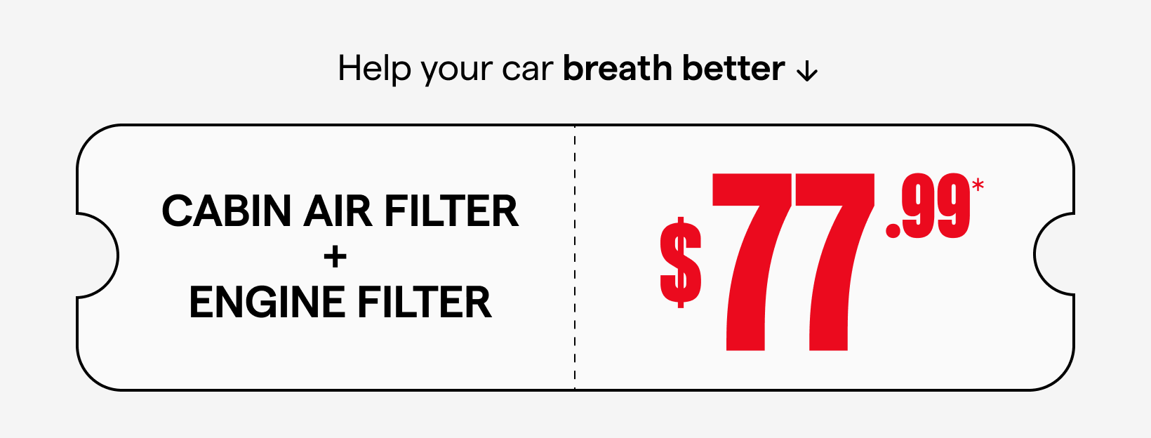 Cabin air filter + engine filter