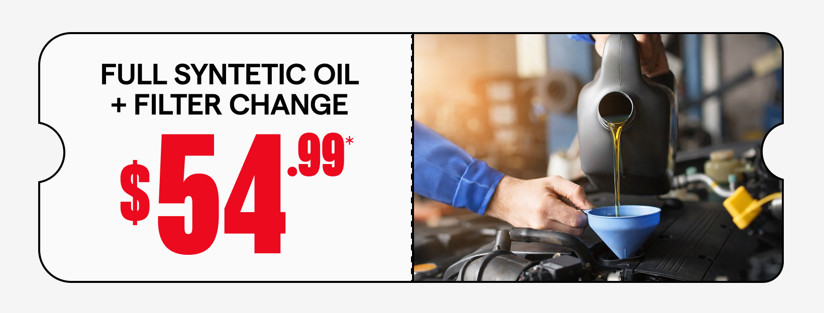 Full syntetic oil + filter change