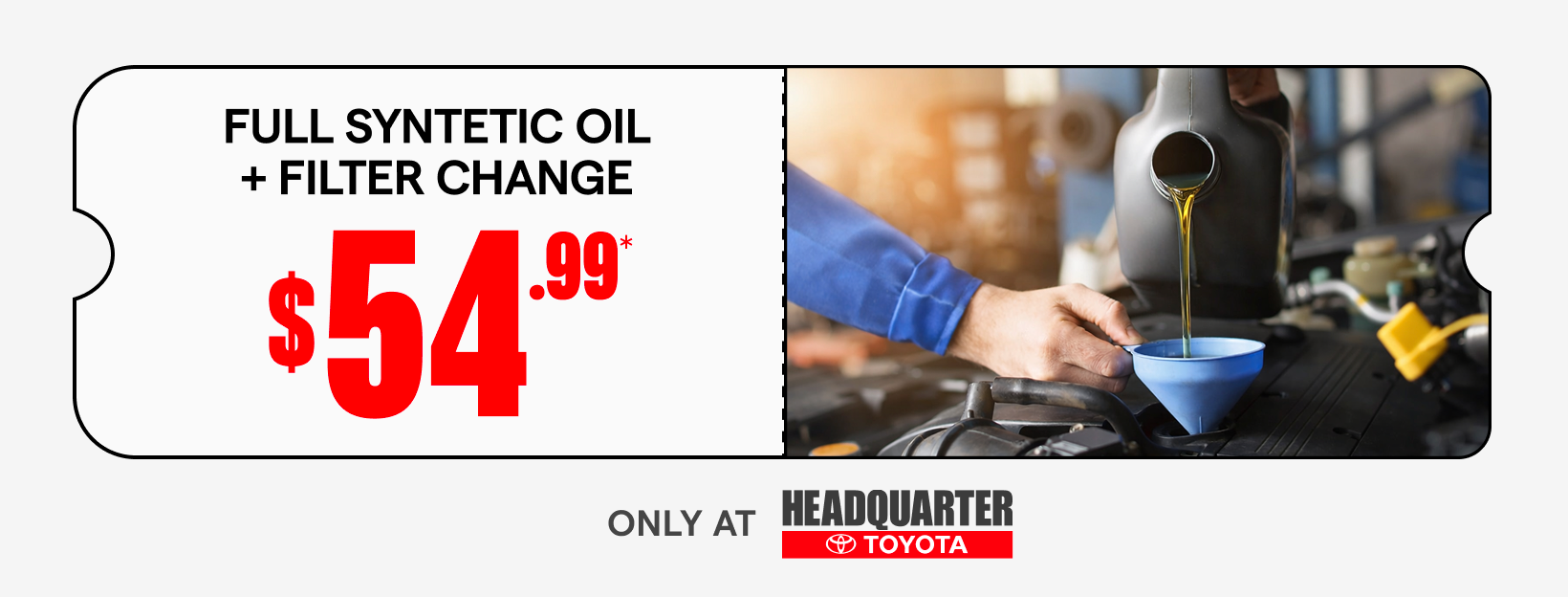 Full syntetic oil + filter change