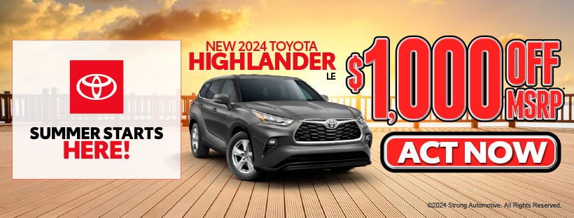 New 2024 Toyota Highlander LE $1,000 Off MSRP*