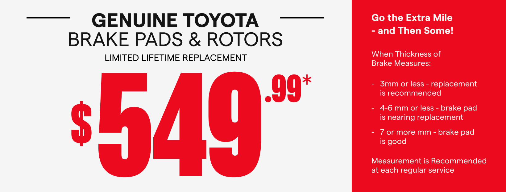 Genuine Toyota Brake Pads & Rotors