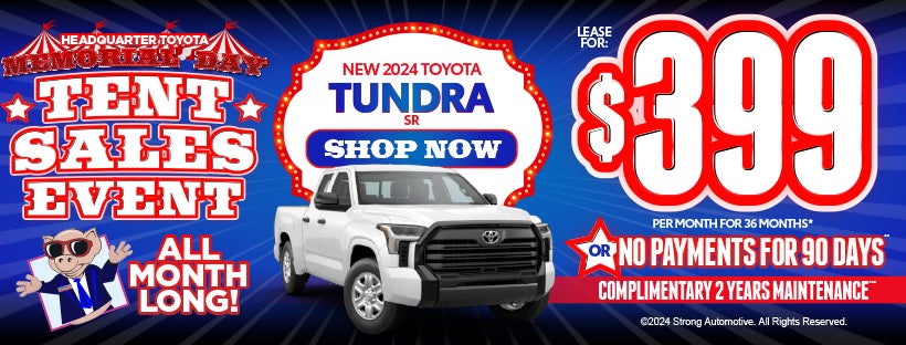 New 2024 Toyota Tundra SR | Lease for $399/mo. for 36 months*