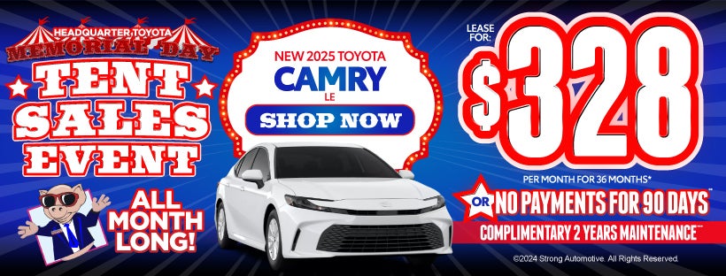 New 2025 Toyota Camry LE | Lease for $328/mo. for 36 months*