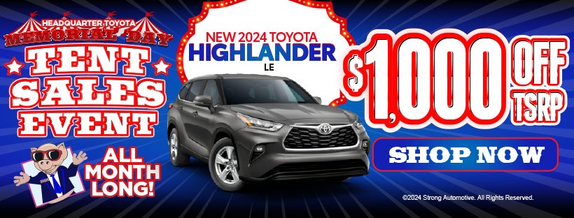 New 2024 Toyota Highlander LE $1,000 Off TSRP*